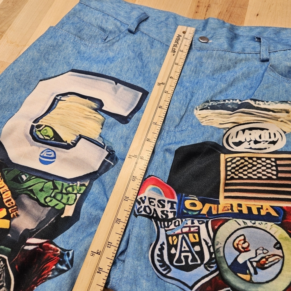Nostalgia Panel Street Pants Size Medium 90's Hulk Thor Lakers - Picture 4 of 9
